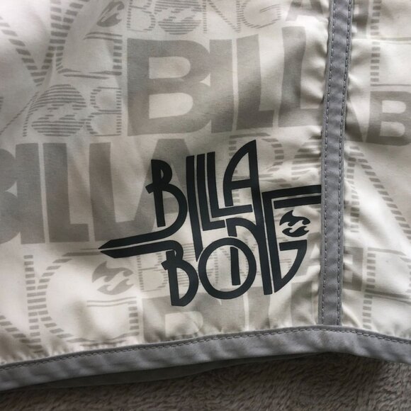 Billabong Boys Swim Shorts Size 9 White Gray Drawstring Athleisure Beach Summer - Picture 13 of 16